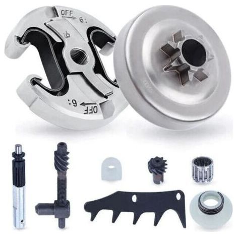 Kit de Pignon pour Husqvarna 445 445II 450 450II Tronçonneuse, 325 Pignon (7 dents) avec Embrayage + Griffe + Pompe à Huile + Roulement Pièces de Rechange Accessoire (1/4)