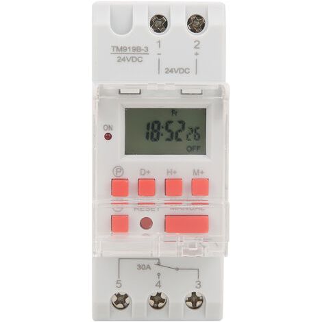 RHG DC 24V 30A Hebdomadaire 12/24hrs Minuterie Commutateur LCD On Off Contrle Programmable Relais Temporisé (1/5)