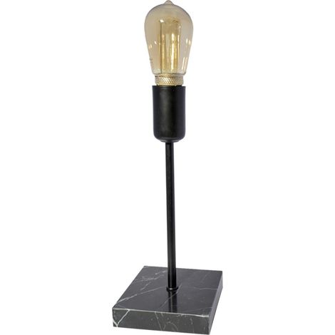 Base con Cable e Interruptor E27 para Lámpara de Mesa en Mármol Negro (1/5)