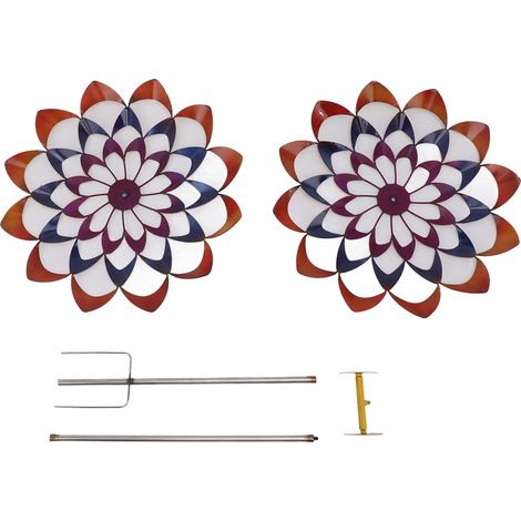 Toivize-Moulin à Vent 3D - Métal Inoxydable - 74cm - Coloré - Décoration Jardin Extérieur Résistant au Vent avec Roulement à Billes (1/5)