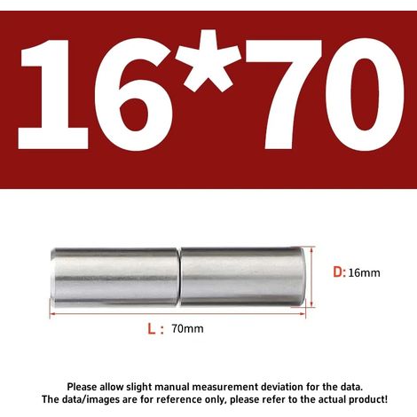 (16 x 70 mm - 1 jeu) Charnières cylindriques soudées mâle/femelle en acier inoxydable 304, accessoires amovibles pour portes, fenêtres et portails. (1/5)