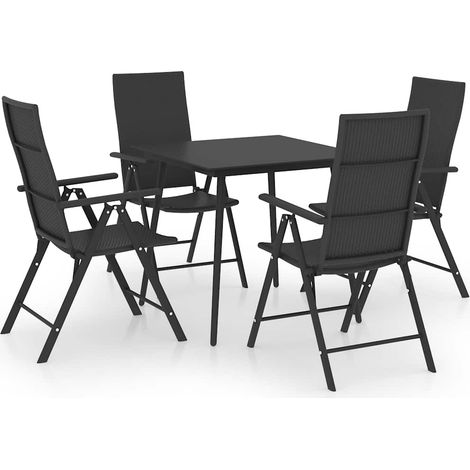 Maison Exclusive - Ensemble à manger de jardin 5 pcs noir (1/5)