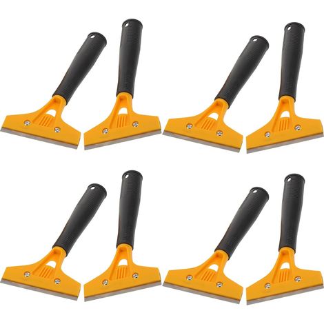 Lot de 8 Outils Multifonctions de Calfeutrage en Plastique et Acier Grattoir Ergonomique Cuisine et Salle de Bain, pour Enlever la Colle et Appliquer le Mastic (1/5)
