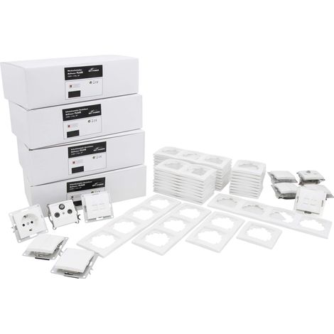 Ensemble d'interrupteurs et de prises MCPOWER Flair, Megaset, 100 pièces, blanc