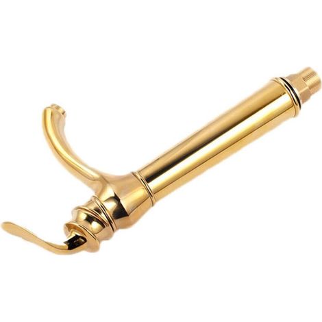 Robinet De Lavabo - Hauteur 300 Mm - Sortie D Eau 200 Mm - Acier Inoxydable SUS 304 - Finition Dorée - Aérateur Anti Éclaboussures - 1 Pièce (1/3)