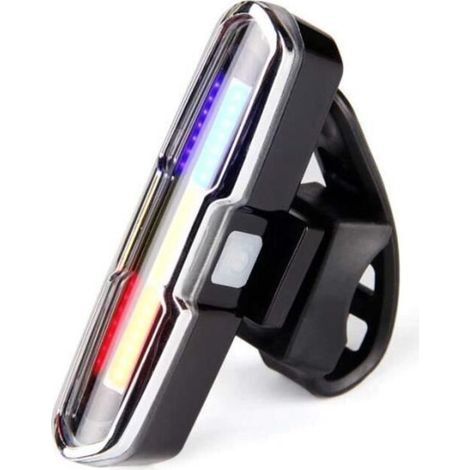 110 Lumens Feu Arrière Vélo Puissant, Lampe Vélo LED Rechargeable USB avec 5 Modes Fixe / Flash