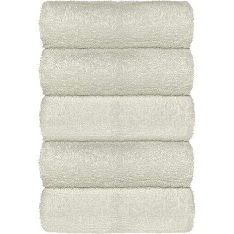Set Asciugamani Bagno 100% Cotone Super Assorbenti Telo Doccia Spugna Professionali Salvietta Lavetta Viso Asciugamano Salviette Teli Asciugamano Ospite Qualità Hotel Lavette 5 Lavette - Natural