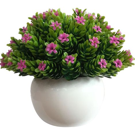 Plante Artificielle Cyprès Semi-Circulaire En Pot - Décoration Intérieure Et Extérieure Durable - Couleur Rouge Rose - 1 Pièce (1/2)