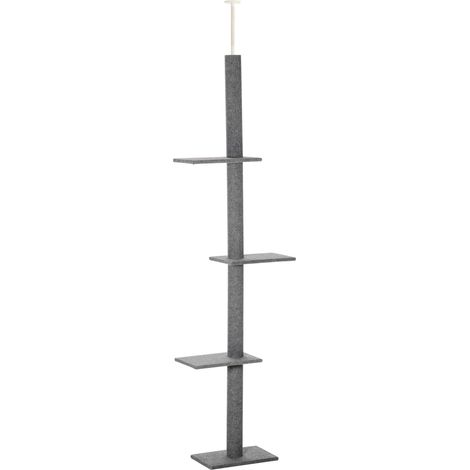 Rascador para gatos ajustable al techo 228-260 cm gris con 4 plataformas (1/5)