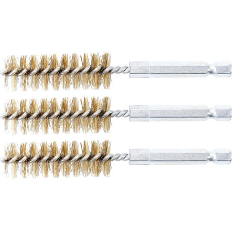 BGS spazzola  ottone 16  mm attacco  esagono esterno  6,3 mm  (1/4")  3 pz.  - 3078-16-M (1/4)