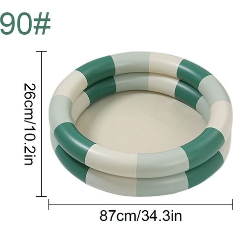 (90) Piscine gonflable, fond souple rond, pataugeoire d'été portable et pliable pour jardin extérieur.