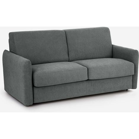 Divano letto 2 posti con materasso memory 3D sfoderabile Livigno 160 - Grigio