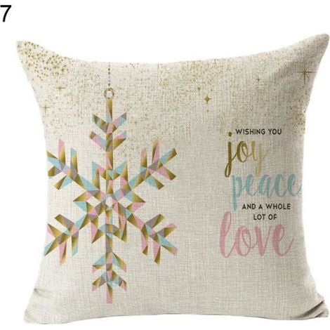 Taie Doreiller - Lin Respirant - Fermeture Eclair Cachee - Pour Decoration Noel Salon Chambre - 45 x 45 cm (1/2)