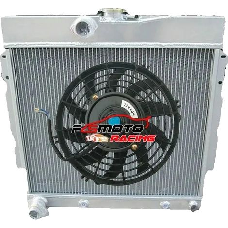 Radiador de aluminio, tamaño del núcleo 538 mm x 460 mm x 42 mm, tamaño total 654 mm x 600 mm x 146 mm, tamaño de entrada/salida 38 mm, configuración de 2 filas, 30 % más de capacidad de refrigeración (1/5)