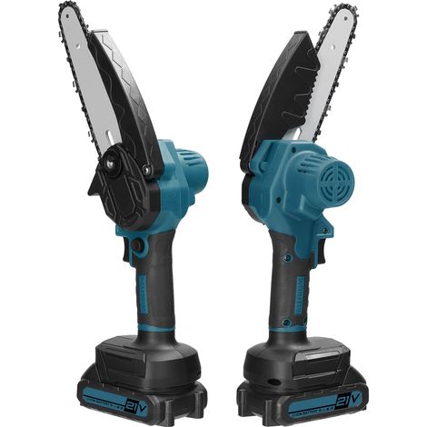 Scies électriques portables 21V 6 pouces, petite tronçonneuse à bois, moteur de brosse, outil de travail du bois à une main pour la coupe des vergers de jardin (1/5)