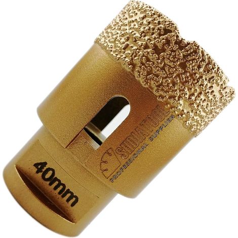 Forets Diamant 40mm Brasé Sous Vide et Trépans avec Filetage M14 pour Perçage à sec en Porcelaine Carrelage Granit Marbre (1/5)