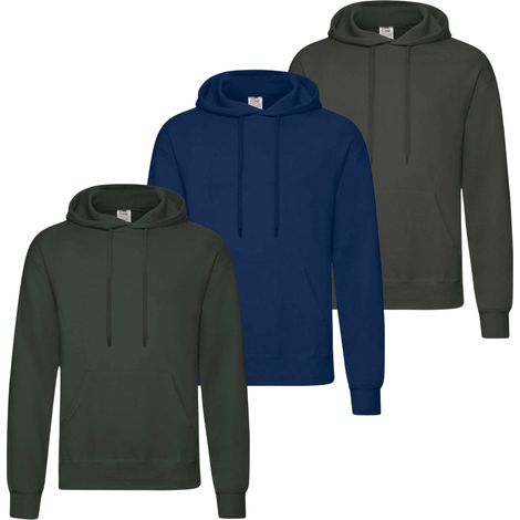 Felpa Invernale con Cappuccio Fruit of The Loom Grigio XL