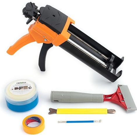 Double Cartridge Caulking Gun, Non Drip, Heavy Duty, Epoxy Caulking Gun, Double Tube Epoxy Seal Application (400ml / 400ml, 1:1 Ratio) for Joint (1/5)