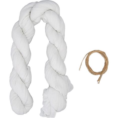 Nappe de table en gaze de coton blanc 9,8 pi, longueur romantique, douce et confortable pour la peau, déco de table pour centre de table, mariage (1/5)