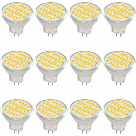 BUNTHAUS MR11 GU4 LED-Lampe, DC/AC 10-30V 3W, 12V, 24V, entspricht einer 30W Halogenlampe, 400 Lumen, warmweiß 3000K, LED-Ersatz für Garten, Innenbereich (12er-Pack)