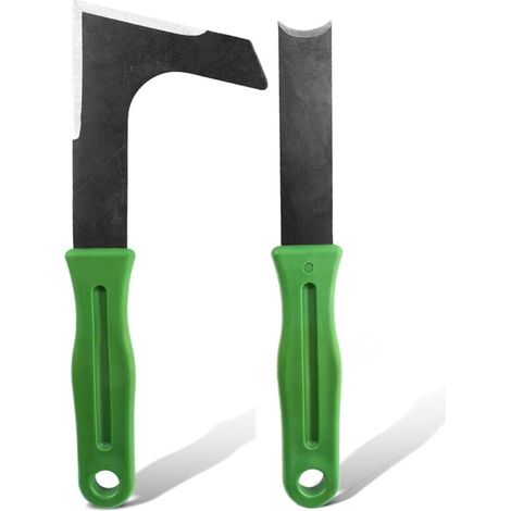 Cet ensemble de deux outils de désherbage de jardin est doté de poignées en plastique confortables et convient aux pavés, aux maçonneries et aux allées. (1/5)