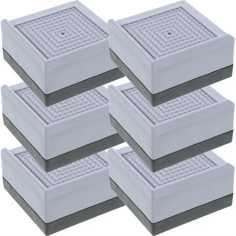 Rehausseurs de lit en plastique (6 pièces) pour meubles, rehaussent la hauteur et optimisent (1/5)