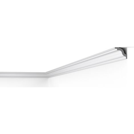 Moulure de plafond polystyrène 45mm x 40mm x 2000mm – Lot de 2 pièces – Résistante à l'humidité – Finition professionnelle – Decoflair (1/3)
