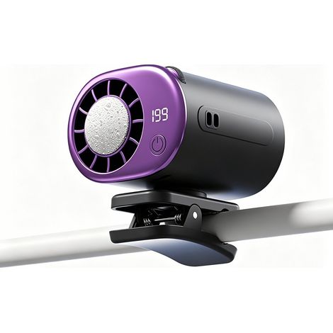 Ventilador - Mini ventilador - Ventilador de aire acondicionado para coche 2026 con pinza y pantalla LED – Giratorio 360°, 199 velocidades ajustables, recargable por USB, refrigeración personal (1/5)