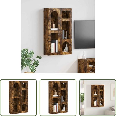 Wandmontage Schrank - Hängeschrank Geräucherte Eiche 59 x 20 x 100 cm Holzwerkstoff (1/5)