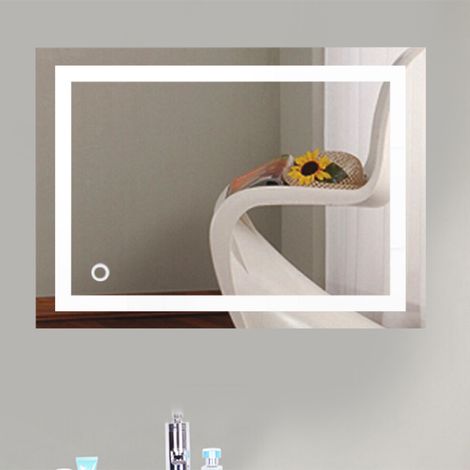 WYCTIN® Espejo de baño LED, blanco frío, 50×70 cm