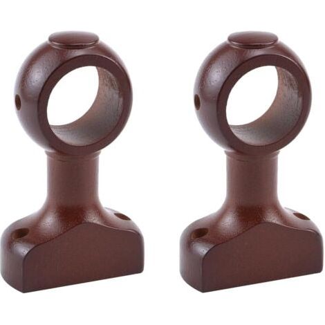 [JAMAIS UTILISÉ] Lot de 2 supports de tringle à rideaux en bois de 1,5 po (marron) (1/4)