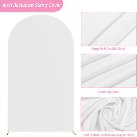Couverture d'arc de mariage en polyuréthane, ensemble de 3 pièces, supports d'arrière-plan élastiques multifonctionnels en soie de lait sans porte cintrée (1/5)