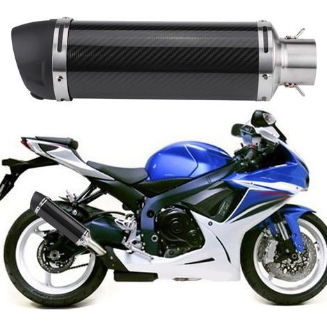Convient aux silencieux d'échappement universels en fibre de carbone de 51 mm pour motos, avec silencieux