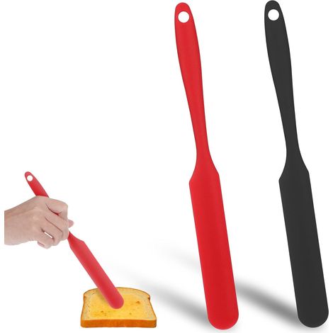 Simarro Lot de 2 spatules longues en silicone pour mélanger le levain, la confiture, le sucre glace et la crème à pain (1/5)