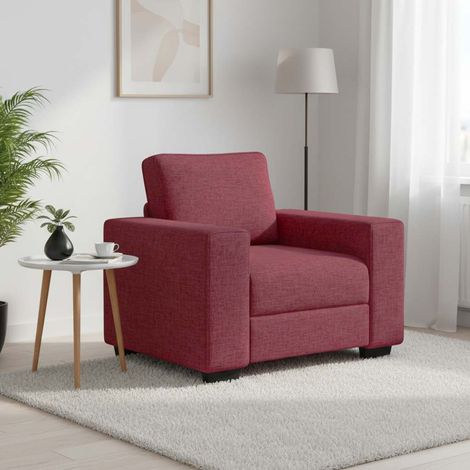 vidaXL Canapé/Fauteuil rouge vin 100x77x82 cm tissu (1/5)