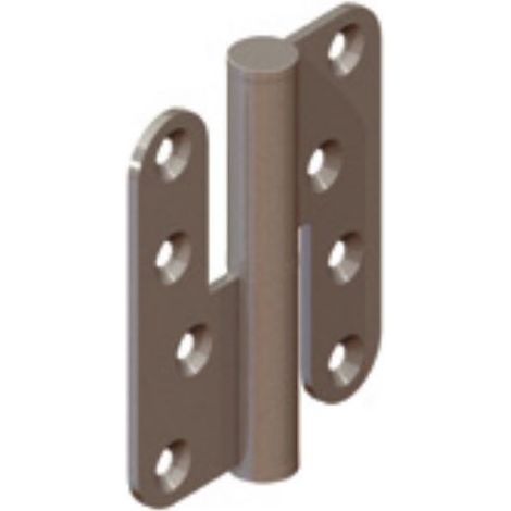 Paumelle huisserie bois pour porte lourde droite bout rond 100x70mm - MONIN - 632 080 (1/2)