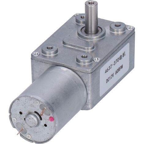 Moteur à vis sans fin à turbine, réducteur à engrenages, arbre de réduction, 60 tr/min, 12 V CC, 4632-370 (1/5)