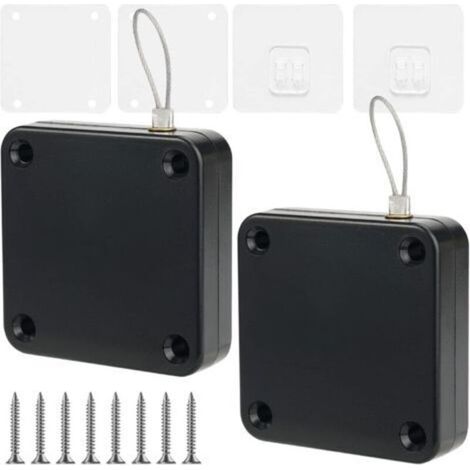 2 pièces Ferme Porte Automatique,Ferme-Porte Avec Cordon,Domicile Ferme Porte Multifonctionnel Ferme Porte à Capteur Automatique Sans Poinçon Automatic Door Closer,pour Intérieur, Maison (1/5)