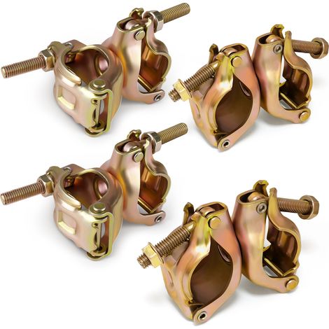 Lot de 4 Accouplement Échafaudage 48x48mm, 360°, pour Fixation D'échafaudages et de Tiges D'ancrage, Accessoire pour échafaudage, pour Tubes D'échafaudage 45-50 mm