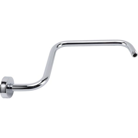 Bras de douche en acier inoxydable avec rosace, forme en S, tuyau de montée pour pommeau, pose encastrée murale, bras d'extension, salle de bains, électroplacé (1/5)