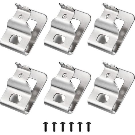 Clips de ceinture pour perceuses DeWalt, paquet de 6, acier inoxydable 304, avec vis, modèle N268241 N086039, compatibles avec les outils électriques 20V DCD980, DCD985, DCD980L2 et DCD985L2.
