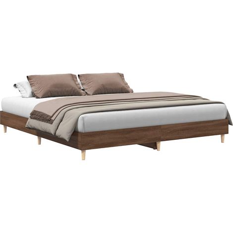 Bettgestell ohne Matratze Braun Eiche 160x200 cm Holzwerkstoff vidaXL (1/5)