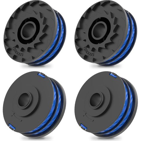 Coupe Bordure Bobine,4 Pièces Φ1.5mm 8.30 m RAC123 Recharge Bobine Fil pour Coupe-Bordure,Bobine débroussailleuses Ryobi RLT4027, RLT4125, RLT5027, RLT6030, RLT5127, RLT6130 - (1/5)