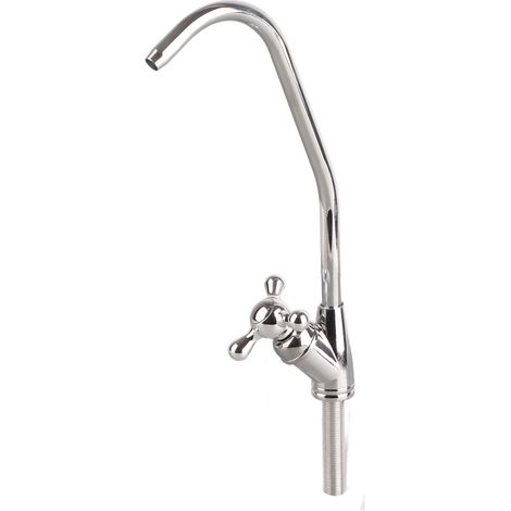 Robinet de cuisine chromé en alliage de zinc 1/4'' avec filtre à eau potable par osmose inverse (RO). (1/5)