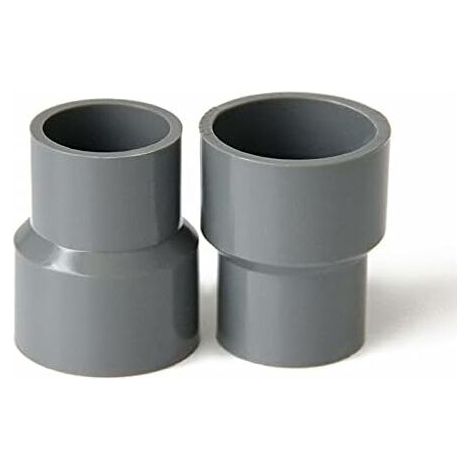 AMXCNOY Gerader PVC-Reduzieradapter für Wasserzuleitungen in Garten- und Gewächshäusern (Innendurchmesser 40 mm auf 20 mm, grau) (1/2)