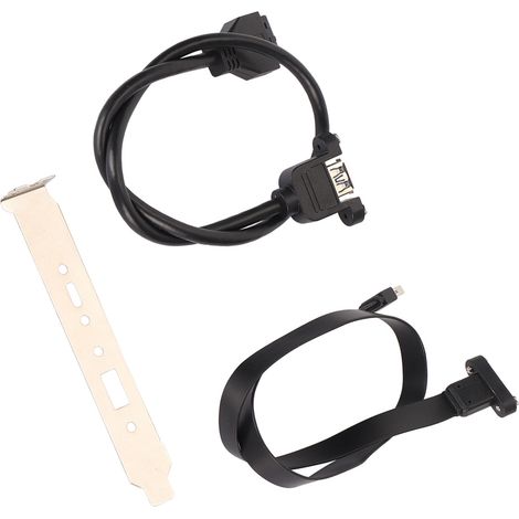 Câble d'extension USB-E vers USB-C pour panneau avant, 48 cm (1,6 pi), 20 Gbit/s, Plug and Play, avec support. (1/5)