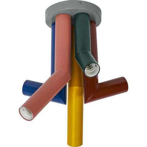 OSRAM Decor Straw Plafonnier décoratif, 5 têtes, avec culot E27, métal, IP20, multicolore (1/5)
