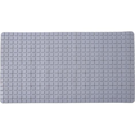 Tapis de douche antidérapant Tapis de baignoire avec ventouse Trous de drainage pour baignoires et douches Tapis anti-moisissure Long 70 x 40 cm Gris