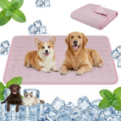 Tapis rafraîchissant pour chiens et chats. coussin rafraîchissant en soie glacée. respirant. non toxique. durable. tapis rafraîchissant pour animaux de compagnie en soie glacée pour l'été (70 x 100 cm (1/5)