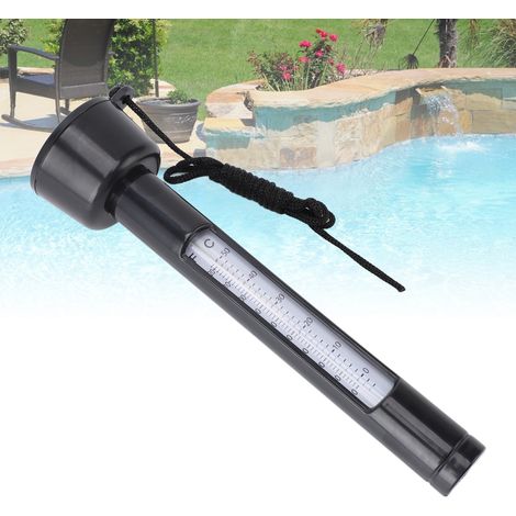 Thermomètre de Piscine Flottant rond Noir pour Mesurer la Température en Fahrenheit (1/5)